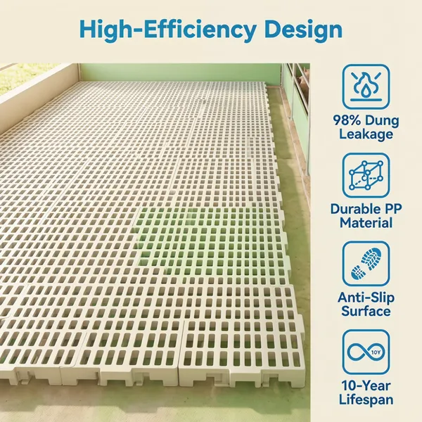 Plastic Poultry Slatted Floor, Anti-Slip UV Resistant, High Load-Bearing Chicken Manure Leakage Board for Chicken Farm Breeding photo-3