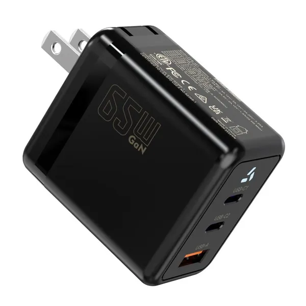 Compact 45W GaN Wall Charger With Foldable Plug for Travel and Office Use