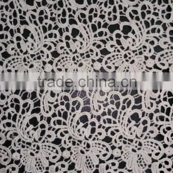 Promotion High Quality Embroidery Lace Cotton Fabric With Flower Pattern photo-3