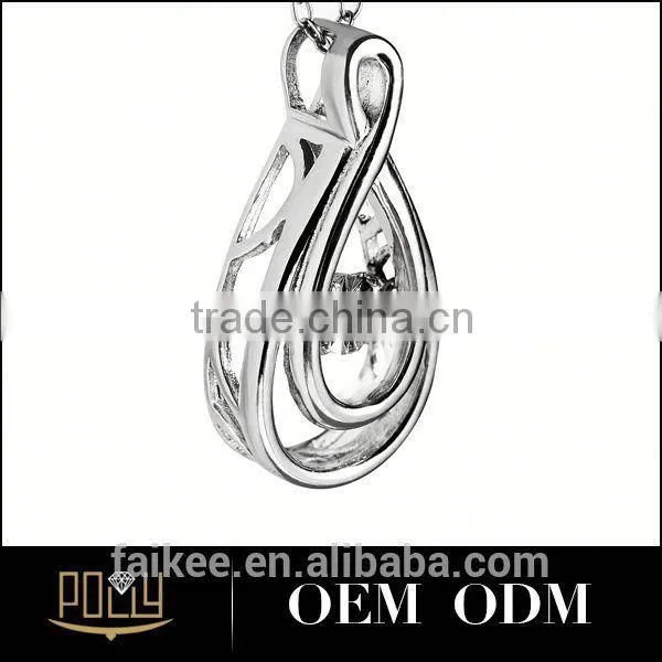925 Silver Smooth Drops Pendant for Medical Alert Pendant photo-3