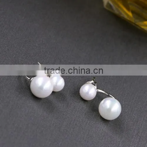 Fashion 925 Silver Double Pearl Earrings for Women for Gift