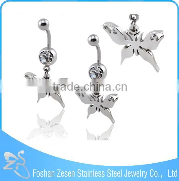 Professional OEM Factory Surgical Steel Crystal Hanging Letter Belly Button Ring photo-5