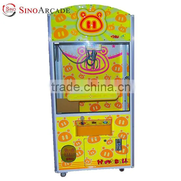 Sinoarcade Coin Operated Happy Doll Selling Doll Claw Crane Machine Simulation