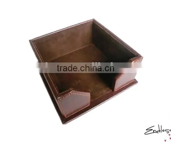 Dark Brown Good Quality Handmade Flannelette Inside Custom Leather Paper Holder photo-4