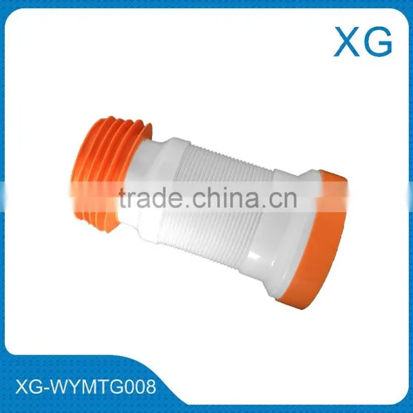 PVC Extensible WC Pan Waste Tube Toilet Sewer Drainage Pipe/Blue Orange Color Toilet Waste Pipe/underground Toilet Drainage Pipe