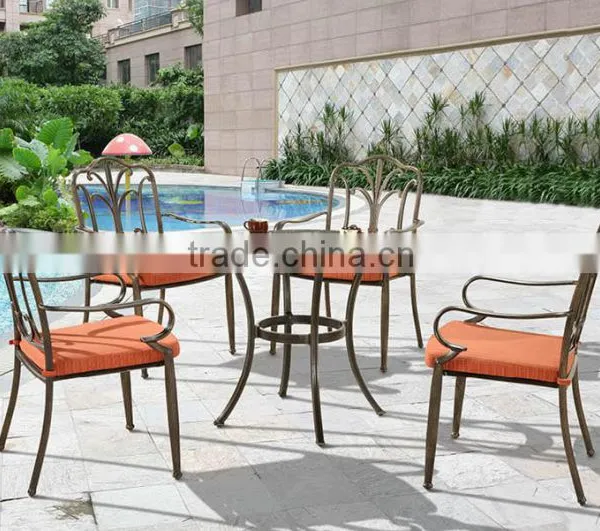 Premium Quality Garden Patio Terrace Deck Cast Aluminum Bronze Living Accents Outdoor Furniture Mosaic Table With Swivel Chairs photo-6