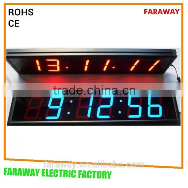 4" Blue High Quality Led Wall Clock /led Timer Clock With Countdown/countup photo-2