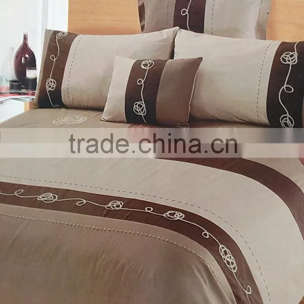 100% Polyester Suede Patchwork Duvet Cover Set