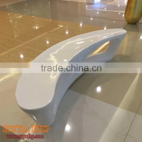 Fiberglass Moon Bench Chair 2M Long Stool Resin Furniture Fashion for Public Rest Area photo-6