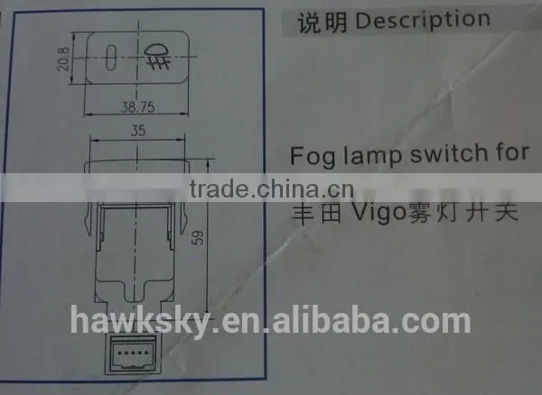 Auto Switch/Fog Light Switch/Fog Lamp Switch for Toyota Vigo photo-5