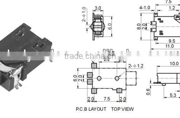 2.5mm phone modular jack