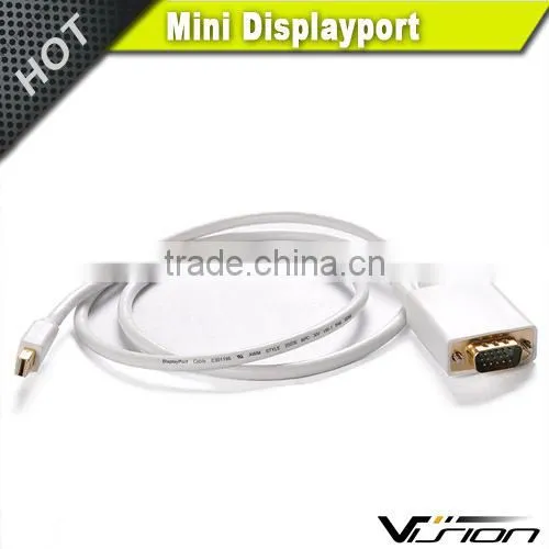 Mini DisplayPort to VGA Adapter Cable - 6Feet Black White Gold-Plated (Thunderbolt Compatible) MALE to MALE photo-3