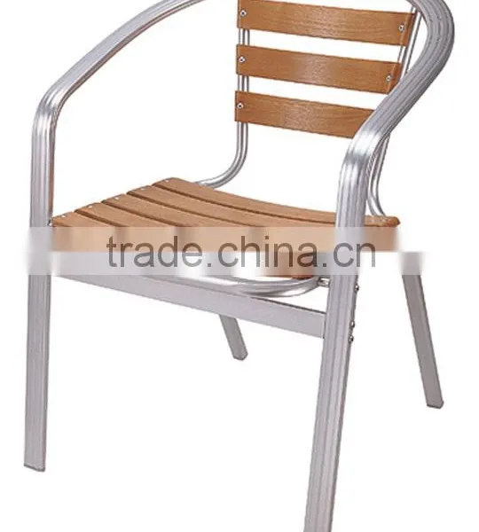 Aluminium with wood dining chairs