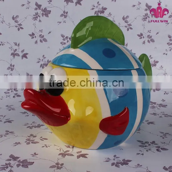 Promotional Ceramic Storage Jar Canister With Fish Shape photo-5