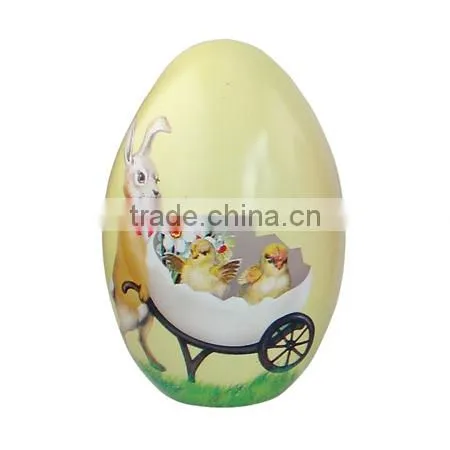 2016 Cute Egg Shape Metal Candy Tin Box Easter Gift Tin Can photo-4