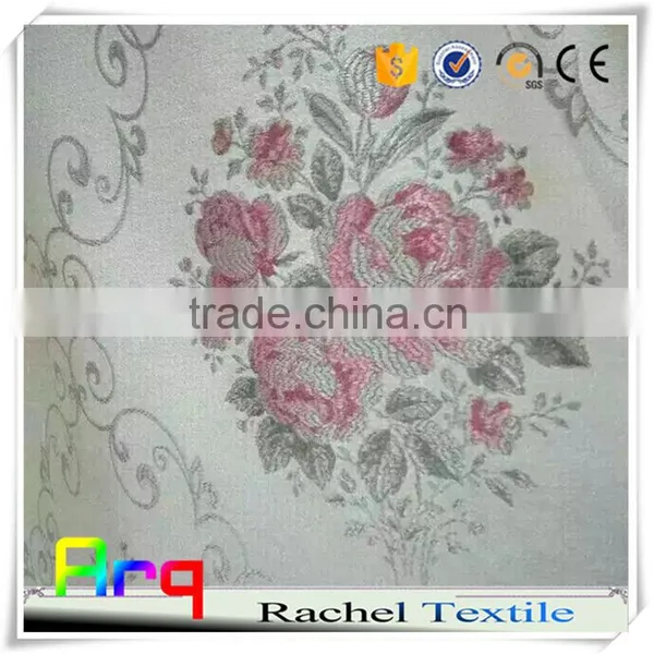 Jacquard Upholstery Poyester Curtain Fabrics White Backgound New Design Floral and European photo-2