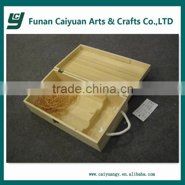 2014 Hot Sell New Design Popular Lurxurious Wooden Wine Box 2 Bottle Wooden Wine Box