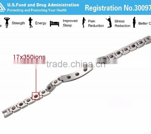 Noproblem FDA Titanium Power Band Health Casual Magnetic Bead Cool Man Bracelets photo-3