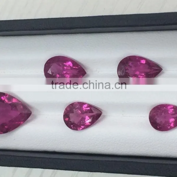 Natural Pear Cut Faceted Loose Gemstone Rubellite photo-3