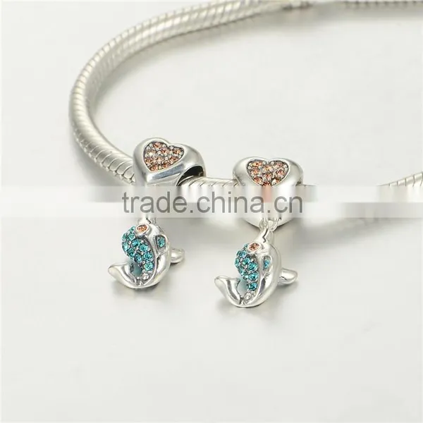 Fashionable Lovely Dolphin Design S925 Jewelry Bracelet Charms photo-6