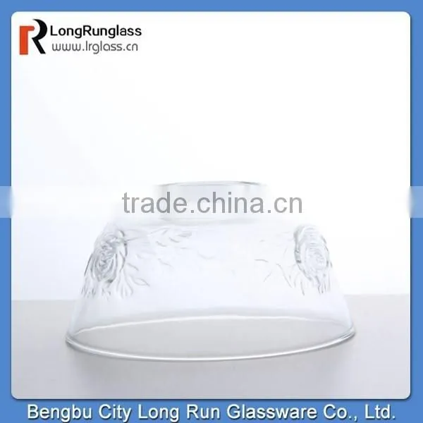 Longrun Durable Cover Carved Flower Pattern Glass Bowl Glass Dinnerware photo-2