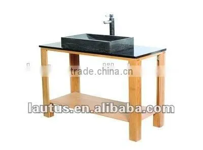 Natural Stone Vanity Top Basin With Wooden Frame