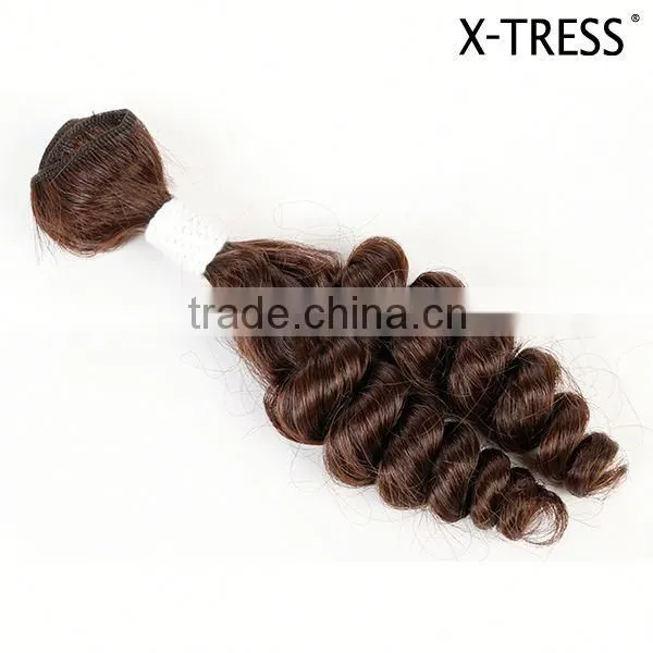 18inch Fumi Medium Brown 4 3 Pcs Good Quality High Tempreture Fibre Synthetic Hair Weft Bundle Weaves photo-3