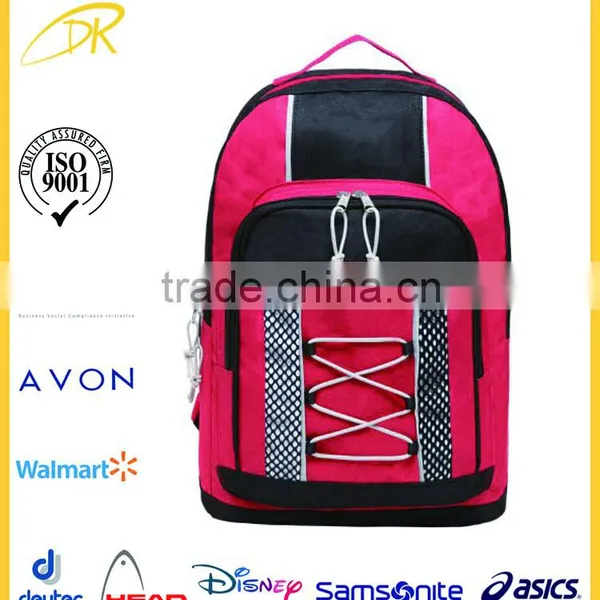 Fashion Two pocket Student School Book Bag, Book shaped bag with drawstring decoration