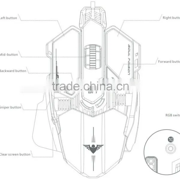 the Latest Illuminated Metal Frame Drivers Usb Optical Computer Gaming Mouse photo-6