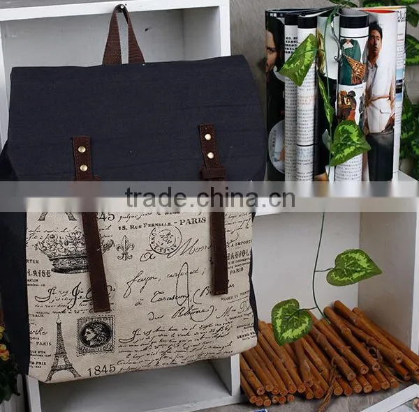 Factory Fashion Canvas School Backpack for Teenage Girls