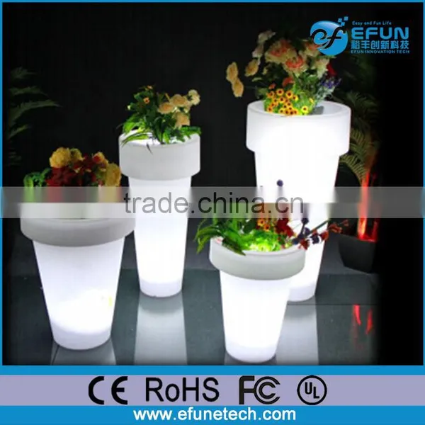 Remote Control Plastic Lighted Outdoor Decorating Rgb Color Changing Solar Led Flower Pot photo-4