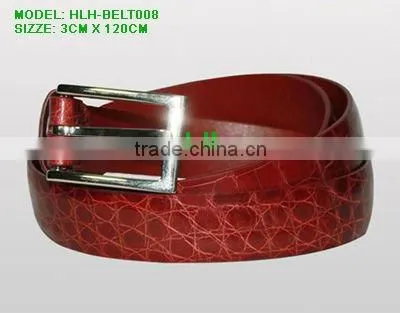 Red Crocodile Leather Belt HLH-BELT006