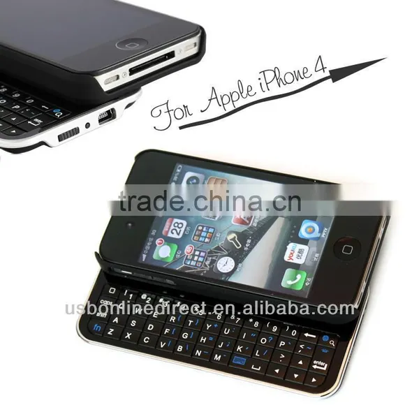 Universal Ultra-thin Slide-out Mini Bluetooth Wireless Keyboard for IPhone 4/4s With Hard Shell Case