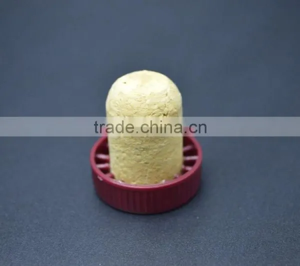 Red Plastic Top With Wooden Cork for Glass Bottle photo-5
