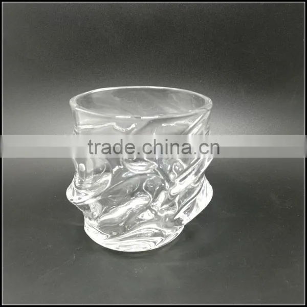 12 oz High White Unique Glass Candle Holder photo-4