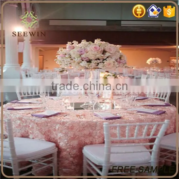 Customized Size Beautiful Rosette Satin Table Cloth photo-2