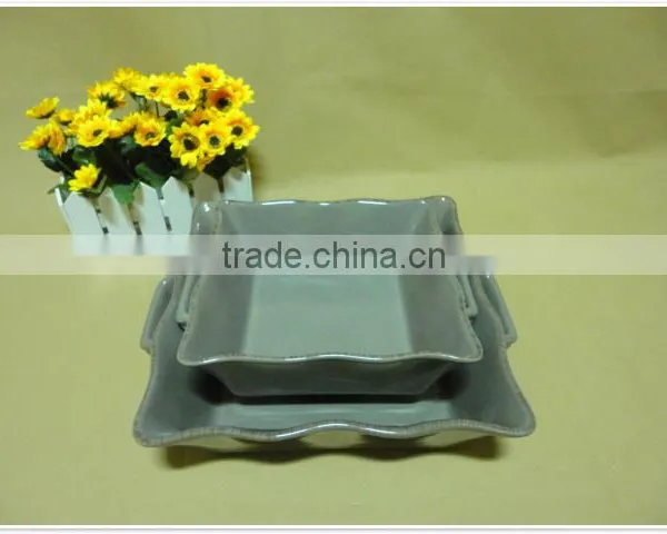 Wholesale Daily Use Colored Square Porcelain Cute Bakeware With Two Handle photo-4