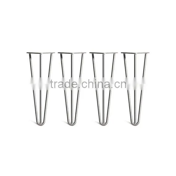 2 Rod Solid Steel 14 Inch Chrome Plating Metal Hairpin Cabinet Leg photo-2