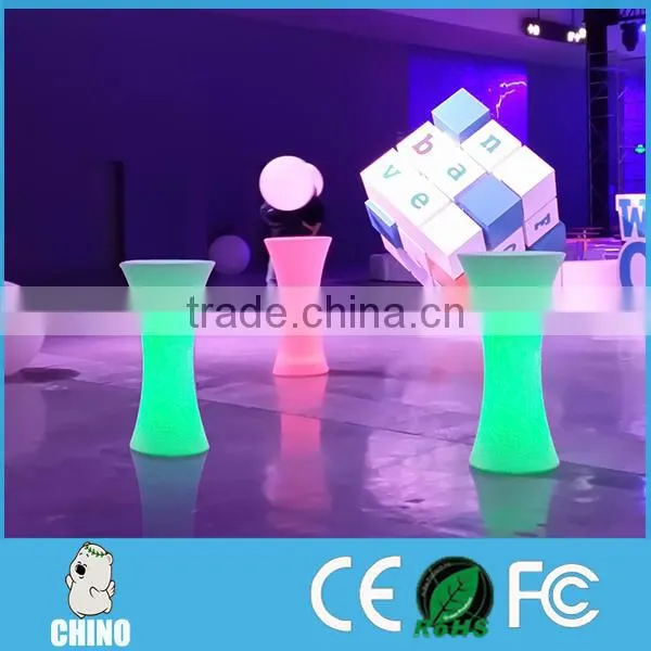 Portable LED Bar Table Plastic Cocktail Table Colorful LED Furniture photo-3