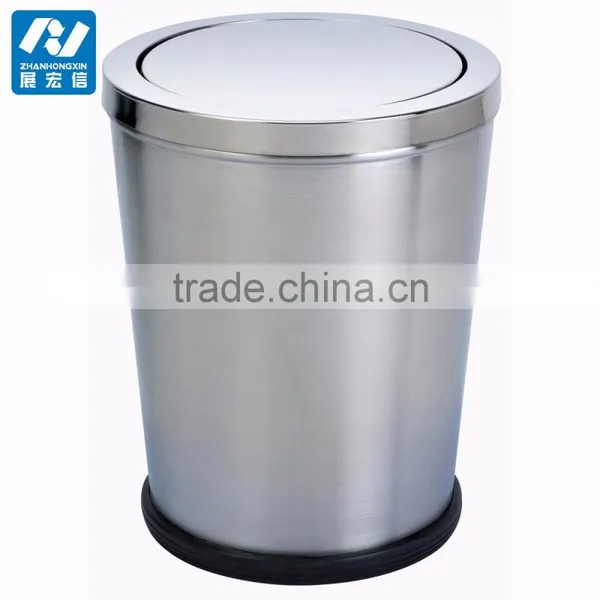 Hotel Room Trash Can Stainless Steel Paper Waste Bin photo-3