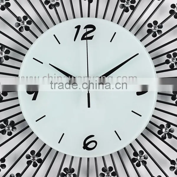 Wholesale Decoration Large Wall Clock Flower Design Factory photo-3