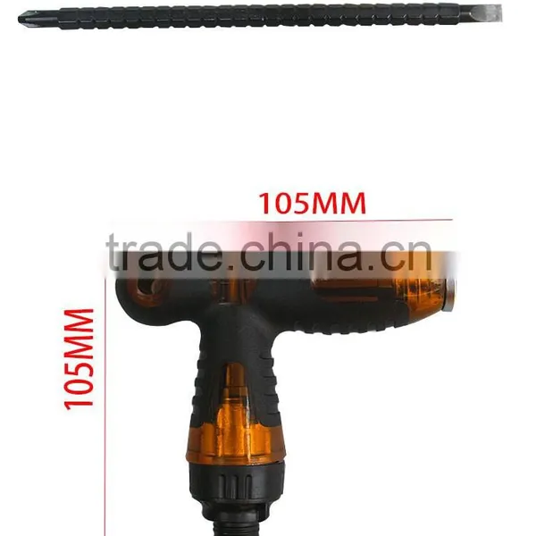 Double-head Extension T Type Mini Ratchet Screwdriver Ratcheting Magnetic photo-3
