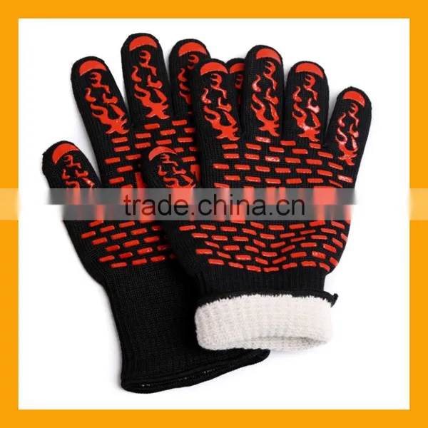 2017 ZMSAFETY Flame and Heat Resistant BBQ Grilling Cooking Gloves Non-slip Silicone Grill Gloves photo-2