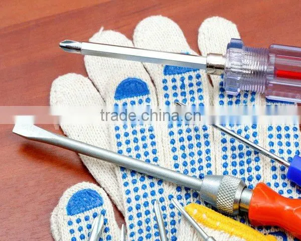 DDSAFETY 2017 Cotton Polyester Knitted Gloves With PVC Dots photo-5