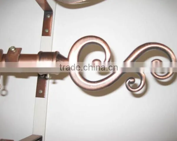Factory Saling!!! Antique Brass and Antique Copper Metal Curtain Rod With Double Bracket photo-2