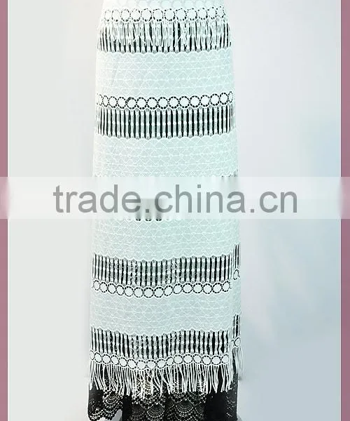 Hollow-out Graceful Embroidery Design Tassel Fringe Cotton Fabric Lace photo-6