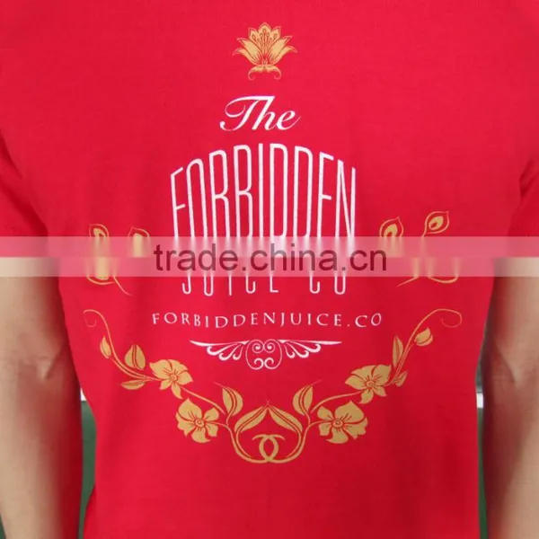 100%cotton Red T-shirt With Multi-color Printing ,t-shirt With Your Brand photo-2