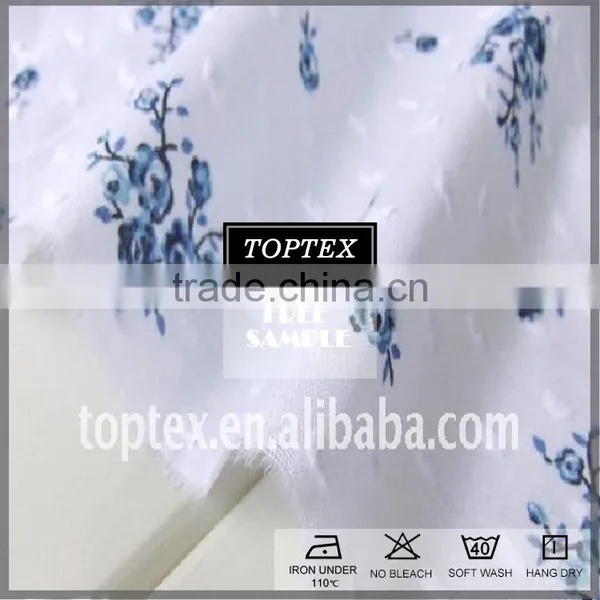 100% Cotton Printed Swiss Dot for Dress Shirt Fabric photo-2