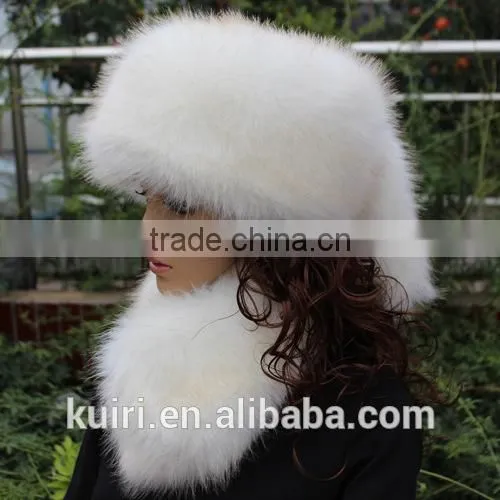 High Quality Winter Warm Women Lady Soft Faux Fox Fur Cossak Hat Cap Ski Beanie photo-5