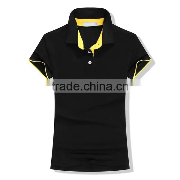 Custom Slim Fit High Quality Women Polo Shirt Design With Combination photo-2